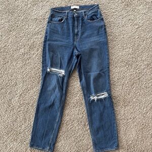 Abercrombie & fitch Curve Love Ultra High Rise Ankle Straight Jean